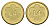 Италия жетон L4 диаметр 21,5 мм, вес 7,1 гр латунь UNC 4670-915