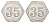 Германия жетон в 35 пфеннигов для приобретения "стакана пива" ND размер 21,5x21,5 мм, вес 0,97 гр алюминий UNC 4638-921