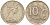 Австралия 10 центов 1972 Елизавета II (1952-), птица лирахвост KM 65 медно-никель 4382-931