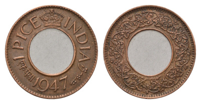 Британская Индия 1 пайс 1947 Георг VI (1936-1952) KM 533 бронза 4689-1264