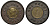 Великобритания 1 пенни ND (1844) модель монеты Виктории в 1 пенни, Джозеф Мур биметалл 1524-335
