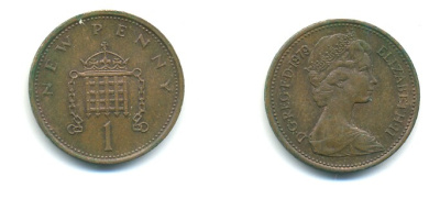 Великобритания 1 пенни 1979 Елизавета II (1952-2022) КМ 915, Spink B1 бронза 80-1034