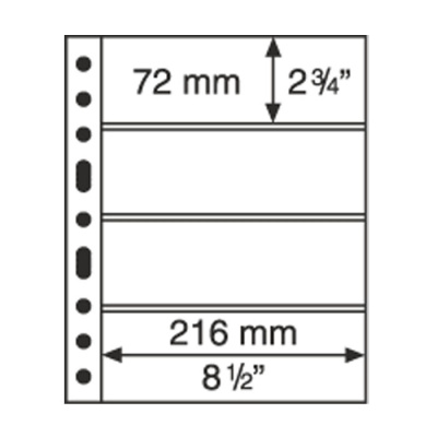 Лист в альбом Grande для 4 боны (C), прозрачный. Leuchtturm. 316329