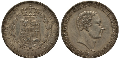 Мекленбург-Шверин 2/3 талера 1840 Пауль Фридрих (1837-1842) KM 288 (C97), J.45 серебро 00-804-24