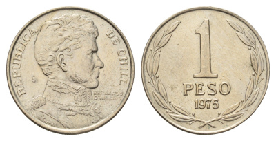 Чили 1 песо 1975 год-тип KM 207 медно-никель aUNC 4688-335