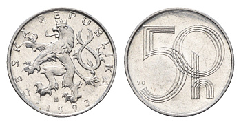 Чехия 50 геллеров 1993 KM 3 алюминий 4696-551