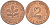 ФРГ 2 пфеннига 1980 F KM 106а, J. 381а сталь плакированная медью 55-1231