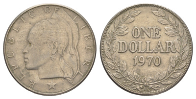 Либерия 1 доллар 1970 KM 18a.2 медно-никель 4634-815