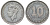 Британская Малайя 10 центов 1945 Георг VI (1937-1952) KM 4a серебро 53-263