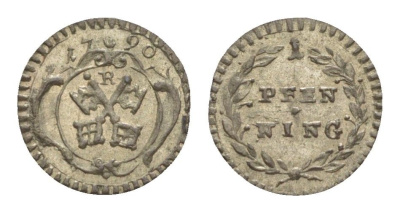 Регенсбург 1 пфенниг 1790 KM 447 серебро UNC 1529-731