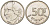 БЕЛЬГИЯ 50 ФРАНКОВ 1990 BELGIQUE, БОДУЭН I (1951-1993) KM 168 никель 210-945