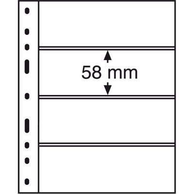 Лист в альбом 'Optima' для 4 бон (C), прозрачный. Leuchtturm. 318071