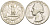 США 25 ЦЕНТОВ = КВОТЕР 1951 D ВАШИНГТОН KM 164 серебро 4546-1243