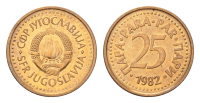 Югославия 25 пара 1982 KM 84 бронза UNC 4705-726