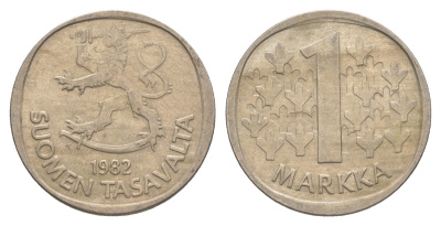 Финляндия 1 марка 1982 KM 49a медно-никель 4525-1227