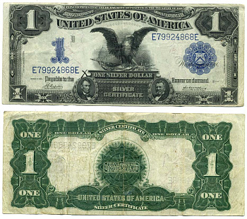 США 1 ДОЛЛАР 1899 СЕРЕБРЯНЫЙ СЕРТИФИКАТ, ПОДПИСЬ NAPIER-McCLUNG Pick 338 бумага 000-00-00