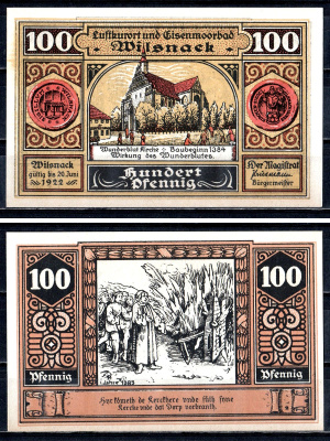 Вильснак (Пруссия, Бранденбург) 100 пфеннигов 1922 2193-49-1-2