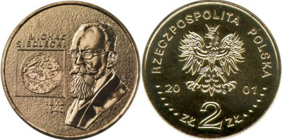 Польша 2 злотых 2001 MW, серия польские путушественники, Михал Седлецкий (1873-1940) KM 421 нордик UNC 4526-132