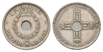 Норвегия 1 крона 1949 Хокон VII (1905-1957) KM 385 медно-никель 4703-254