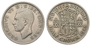 Великобритания 1/2 кроны 1948 Георг VI (1936-1952) KM 866, Spink 4101 медно-никель 4692-425