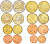 Финляндия евронабор из 8 монет 2000-2004 монеты в капсулах 1-4-3-38