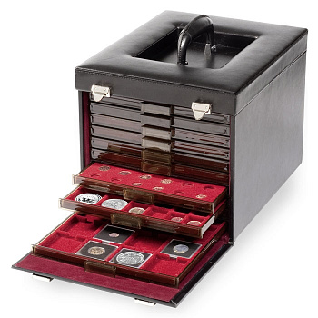 Кофр из натуральной кожи CARGO MB Deluxe для 10-ти монетных боксов формата МВ. 337656