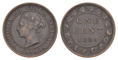 Канада 1 цент 1888 Виктория (1837-1901) KM 7 бронза 4654-1215
