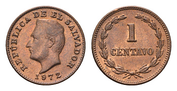 Сальвадор 1 сентаво 1972 KM 135.1 бронза UNC 4696-1048