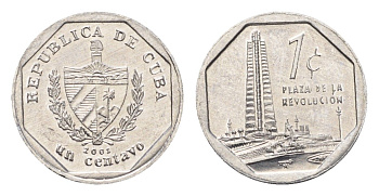Куба 1 сентаво 2001 KM 733 алюминий UNC 4696-1124