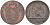 БЕЛЬГИЯ 2 САНТИМА 1874 BELGES KM 35.1 медь 261-1054
