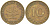 ФРГ 10 пфеннигов 1950 F KM 108, J. 383 сталь плакированная латунью 53-1112