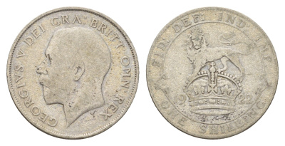 Великобритания 1 шиллинг 1922 Георг V (1910-1936) KM 816a, Spink 4023А серебро 27-232