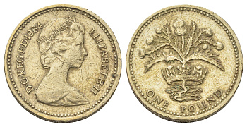 Великобритания 1 фунт 1984 Елизавета II (1952-2022) KM 934, Spink 4222 никель латунь 4700-712