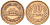 ЯПОНИЯ 10 ЙЕН 1963 38 ГОД KM 73а бронза 4541-412