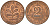 ФРГ 2 пфеннига 1977 F J.381a, KM 106a сталь плакированная медью    4598-834