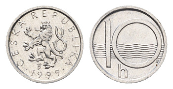 Чехия 10 геллеров 1999 KM 6 алюминий 4696-544