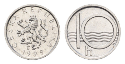 Чехия 10 геллеров 1999 KM 6 алюминий 4696-544