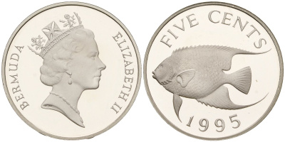Бермудские острова 5 центов 1995 Елизавета II (1953-) KM 45a серебро PROOF 3711-112