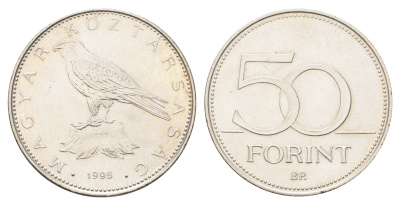 Венгрия 50 форинтов 1995 KM 697 латунь плакированная медно-никелем UNC 4706-1055