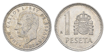 Испания 1 песета 1983 M, Хуан Карлос I (1975-2014) KM 821 алюминий 4684-1055