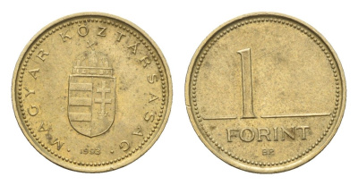 Венгрия 1 форинт 1993 KM 692 никель латунь UNC 3458-746