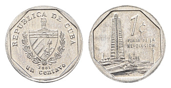 Куба 1 сентаво 2001 KM 733 алюминий UNC 4696-1125