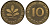 ФРГ 10 пфеннигов 1967 G J 383, KM 108 сталь плакированная латунью  PROOF  1099-4-22
