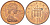 Великобритания 1 пенни 1980 Елизавета II (1952-2022) KM 915, Spink 4237 (B1) бронза 175-612