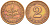 ФРГ 2 ПФЕННИГА 1961 F KM 106, J.381 бронза 4396-1553