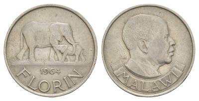 Малави 1 флорин 1964 год-тип KM 3 медь цинк никель 4657-1215
