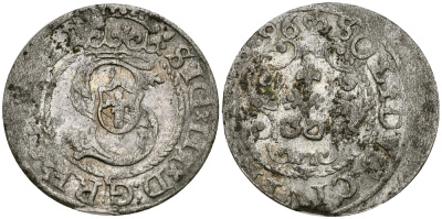 Ливония солид 1596 Сигизмунд III Ваза серебро 540-259