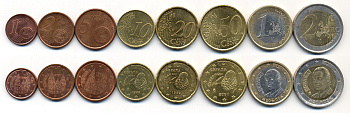 Испания евронабор из 8 монет 1999-2002 1, 2, 5, 10, 20, 50 евроцентов, 1 и 2 евро KM 1040, 1041, 1042, 1043, 1044, 1045, 1046, 1047 4691-1131-1137