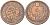 ЯПОНИЯ 2 СЕНА 1880 ГОД 13, ИМПЕРАТОР МИЦУХИТО (МЭЙДЗИ) (1867-1912), ПЯТЬ ИЕРОГЛИФОВ НА СТОРОНЕ ДРАКОНА KM 18.2 (18.1) бронза 3851-813
