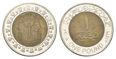Египет 1 фунт 2008 сфинкс KM 940a биметалл 4660-1042